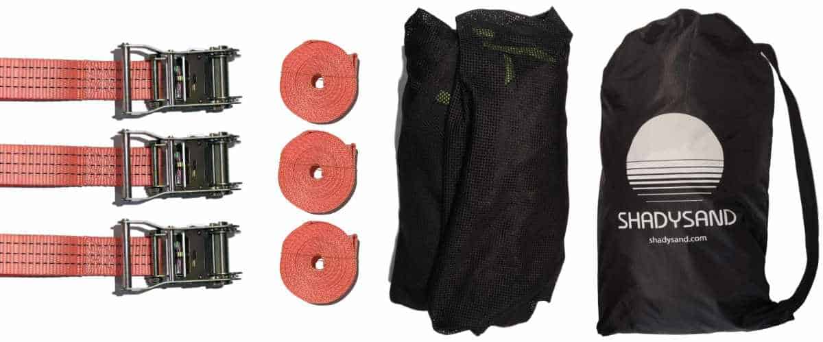 Contents of the giant triangle hammock Shadysand